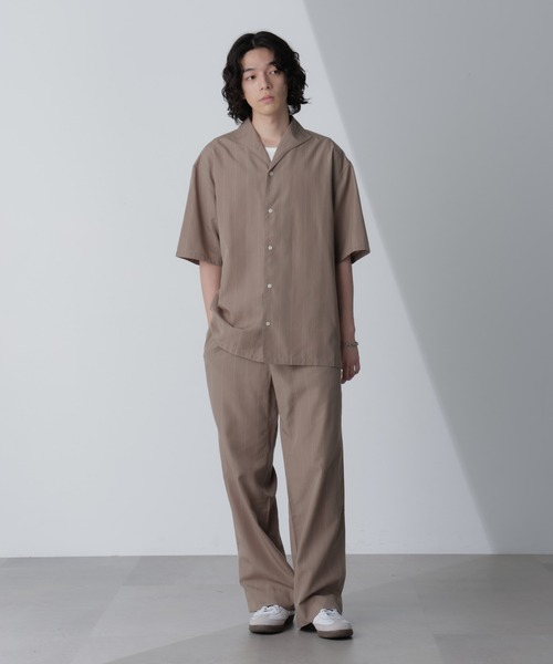 NANO universe（ナノユニバース）の「リネンブレンドピンストライプワイドカラーシャツ(セットアップ可)（シャツ/ブラウス・メンズ・ブラック/ホワイト/ベージュ・L/M）」の18枚目の写真