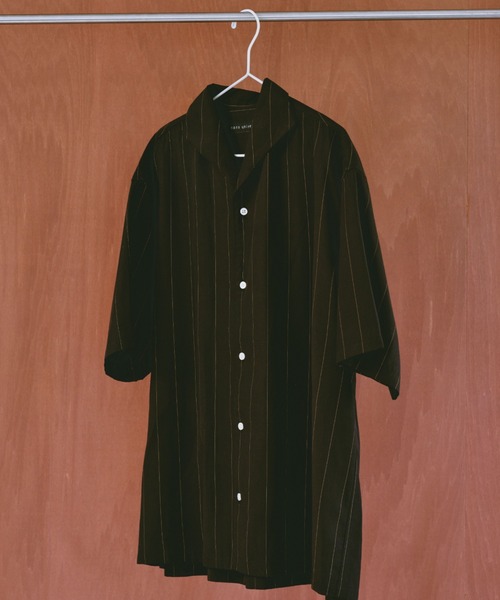 NANO universe（ナノユニバース）の「リネンブレンドピンストライプワイドカラーシャツ(セットアップ可)（シャツ/ブラウス・メンズ・ブラック/ホワイト/ベージュ・L/M）」の11枚目の写真