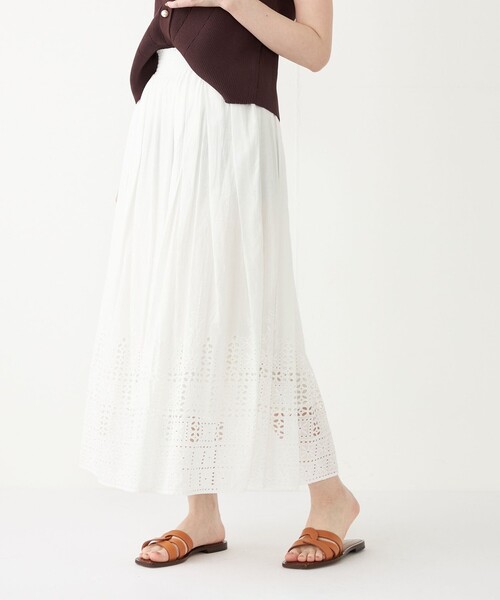 【セール】SHIPS Colors:〈手洗い可能〉コットン エンブロイダリー スカート（スカート）｜SHIPS Colors（シップス カラーズ）