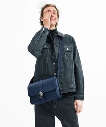 COACH ネイビー レザー メッセンジャーバッグ トップ ジップ メッセンジャー バッグ | COACH/コーチ | 三越