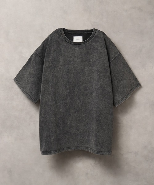 welise(ウェライズ)の「【welise/ウェライズ】ケミカルオーバーダイ ハーフスリーブ オーバーサイズTシャツ(Tシャツ/カットソー・メンズ・グレー/ブラック系その他/ブラック・S/M/L)」の1枚目の写真