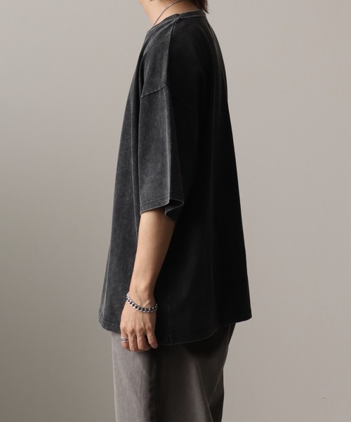welise(ウェライズ)の「【welise/ウェライズ】ケミカルオーバーダイ ハーフスリーブ オーバーサイズTシャツ(Tシャツ/カットソー・メンズ・グレー/ブラック系その他/ブラック・S/M/L)」の12枚目の写真