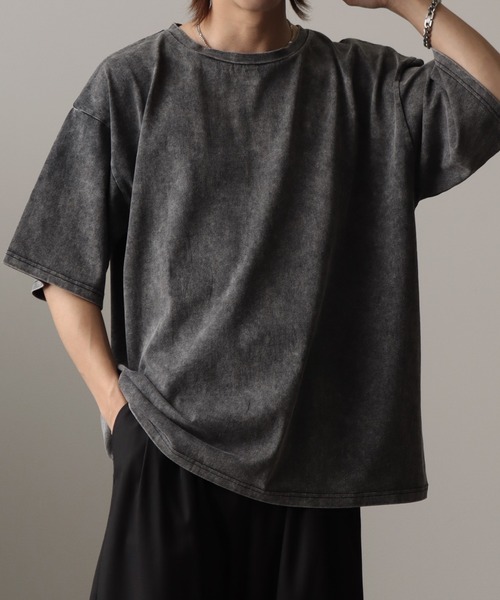 welise(ウェライズ)の「【welise/ウェライズ】ケミカルオーバーダイ ハーフスリーブ オーバーサイズTシャツ(Tシャツ/カットソー・メンズ・グレー/ブラック系その他/ブラック・S/M/L)」の18枚目の写真