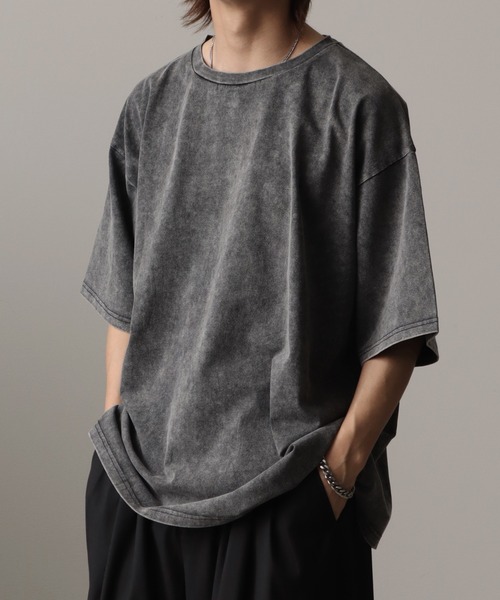 welise(ウェライズ)の「【welise/ウェライズ】ケミカルオーバーダイ ハーフスリーブ オーバーサイズTシャツ(Tシャツ/カットソー・メンズ・グレー/ブラック系その他/ブラック・S/M/L)」の19枚目の写真