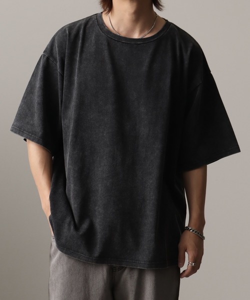 welise(ウェライズ)の「【welise/ウェライズ】ケミカルオーバーダイ ハーフスリーブ オーバーサイズTシャツ(Tシャツ/カットソー・メンズ・グレー/ブラック系その他/ブラック・S/M/L)」の10枚目の写真