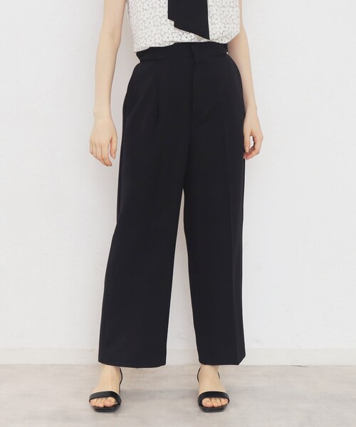 index（インデックス）の「◆≪5color≫ストレッチワイドパンツ【吸水速乾/防シワ/コラーゲン配合/洗濯機洗い可】（その他パンツ・レディース・ライトブルー/ナチュラル/ブラック系7/チャコール/ネイビー・42/40/38/36）」の2枚目の写真