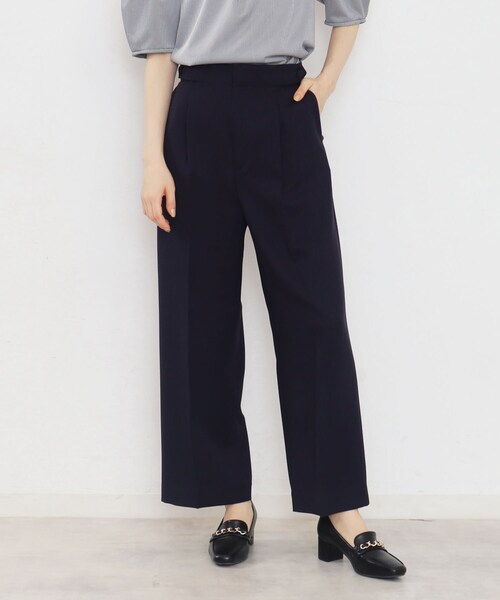 index（インデックス）の「◆≪5color≫ストレッチワイドパンツ【吸水速乾/防シワ/コラーゲン配合/洗濯機洗い可】（その他パンツ・レディース・ライトブルー/ナチュラル/ブラック系7/チャコール/ネイビー・42/40/38/36）」の5枚目の写真