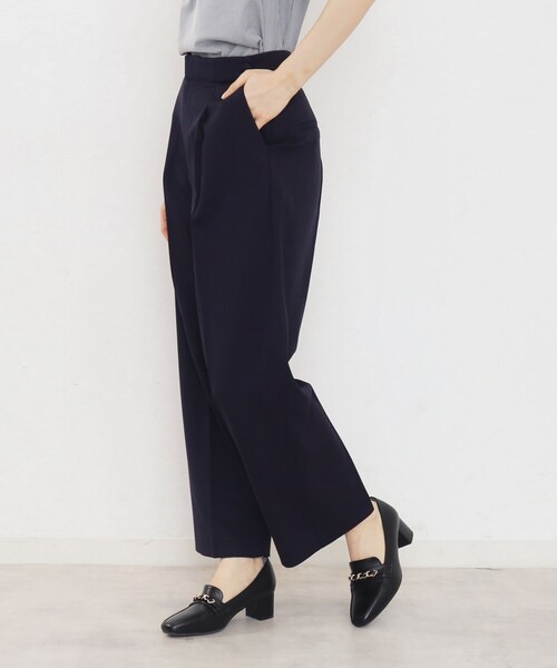 index（インデックス）の「◆≪5color≫ストレッチワイドパンツ【吸水速乾/防シワ/コラーゲン配合/洗濯機洗い可】（その他パンツ・レディース・ライトブルー/ナチュラル/ブラック系7/チャコール/ネイビー・42/40/38/36）」の14枚目の写真