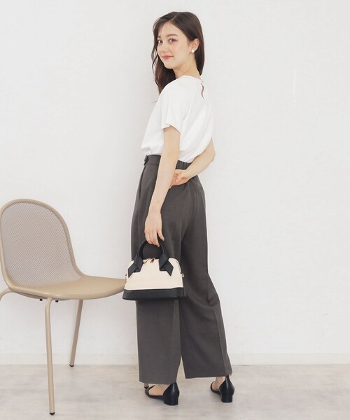 index（インデックス）の「◆≪5color≫ストレッチワイドパンツ【吸水速乾/防シワ/コラーゲン配合/洗濯機洗い可】（その他パンツ・レディース・ライトブルー/ナチュラル/ブラック系7/チャコール/ネイビー・42/40/38/36）」の20枚目の写真