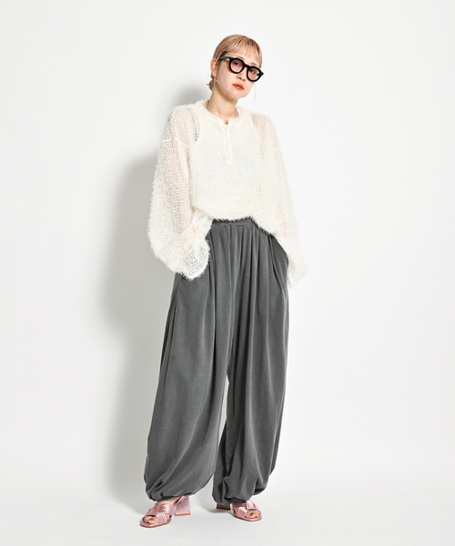 CITYSHOP（シティーショップ）の「PIGMENT CUT VOLUME パンツ（スラックス・レディース・グレー/ホワイト・FREE）」の20枚目の写真