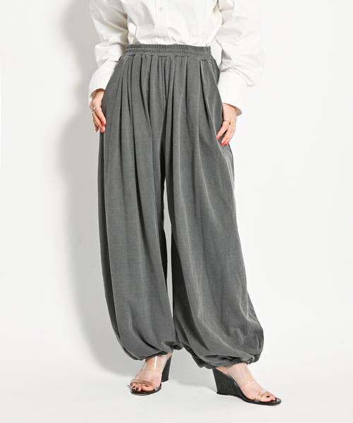 CITYSHOP（シティーショップ）の「PIGMENT CUT VOLUME パンツ（スラックス・レディース・グレー/ホワイト・FREE）」の19枚目の写真