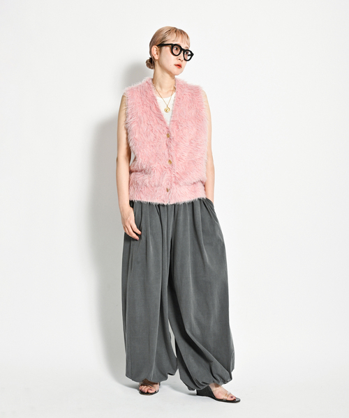 CITYSHOP（シティーショップ）の「PIGMENT CUT VOLUME パンツ（スラックス・レディース・グレー/ホワイト・FREE）」の16枚目の写真