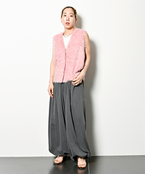 CITYSHOP（シティーショップ）の「PIGMENT CUT VOLUME パンツ（スラックス・レディース・グレー/ホワイト・FREE）」の14枚目の写真