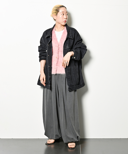 CITYSHOP（シティーショップ）の「PIGMENT CUT VOLUME パンツ（スラックス・レディース・グレー/ホワイト・FREE）」の13枚目の写真