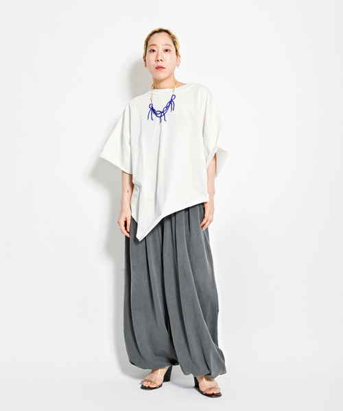 CITYSHOP（シティーショップ）の「PIGMENT CUT VOLUME パンツ（スラックス・レディース・グレー/ホワイト・FREE）」の11枚目の写真