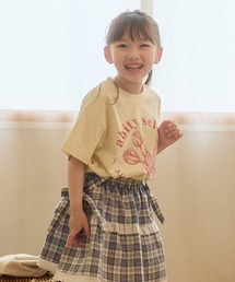 aBity select（アビティセレクト）の「フラワープリント  サークルロゴ ビッグシルエット半袖Tシャツ（Tシャツ/カットソー・キッズ）」