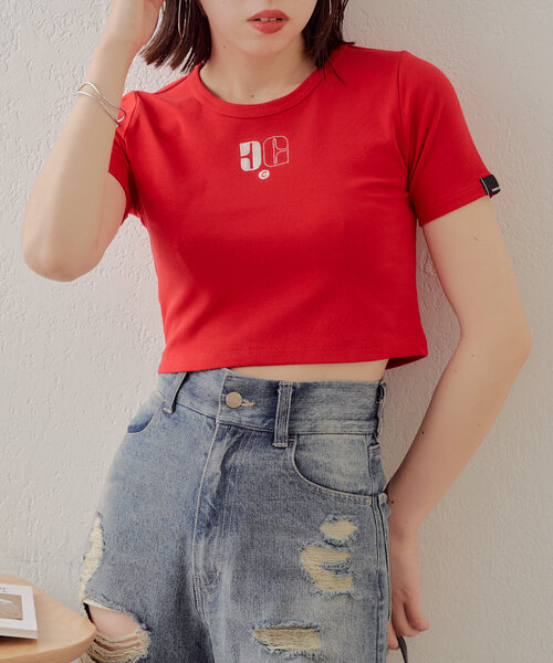 Chico(チコ)の「ロゴ刺繍チビT(Tシャツ/カットソー・レディース・レッド/ブラック/ベージュ/アイボリー・FREE)」の12枚目の写真