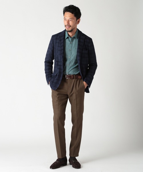 MEN'S BIGI(メンズビギ)の「3Dツイードドビーチェックジャケット(その他アウター・メンズ・ブラウン/ネイビー・01/02/03/04)」の13枚目の写真