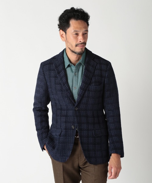 MEN'S BIGI(メンズビギ)の「3Dツイードドビーチェックジャケット(その他アウター・メンズ・ブラウン/ネイビー・01/02/03/04)」の12枚目の写真