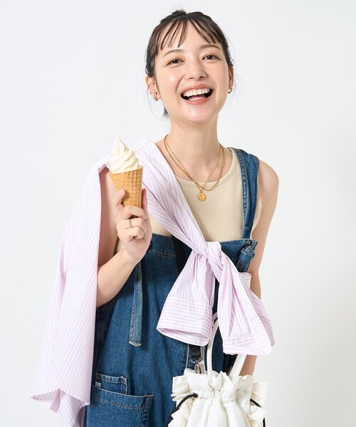 FREAK'S STORE（フリークスストア）の「ワンポイントハート刺繍 ストライプシャツ（シャツ/ブラウス・レディース・ブラウン/サックスブルー/ピンク・ﾌﾘ-）」の20枚目の写真