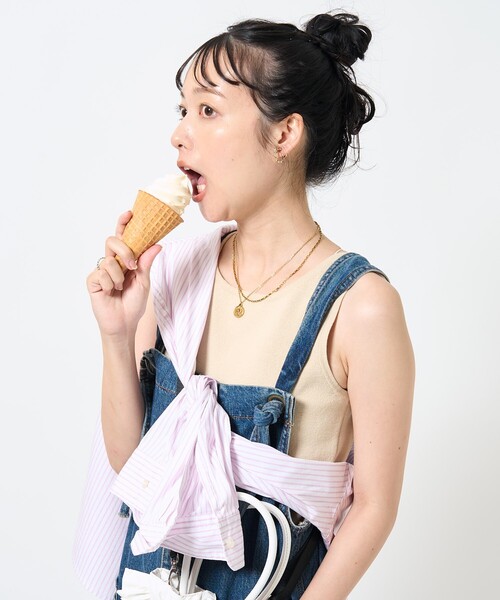 FREAK'S STORE（フリークスストア）の「ワンポイントハート刺繍 ストライプシャツ（シャツ/ブラウス・レディース・ブラウン/サックスブルー/ピンク・ﾌﾘ-）」の10枚目の写真