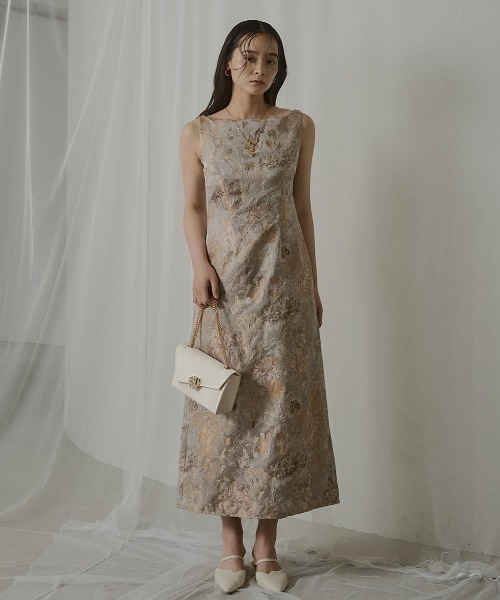 LE'RURE（リルアー）の「Wandering jacquard dress（ドレス・レディース・ベージュ/ブラウン・MEDIUM/SMALL/M-Long）」の16枚目の写真