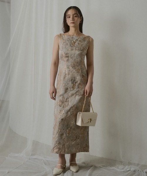 LE'RURE（リルアー）の「Wandering jacquard dress（ドレス・レディース・ベージュ/ブラウン・MEDIUM/SMALL/M-Long）」の15枚目の写真