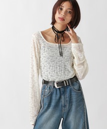 PAGEBOY | カットレーススクエアネックロングスリーブ(Tシャツ/カットソー)