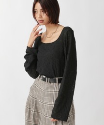 PAGEBOY | カットレーススクエアネックロングスリーブ(Tシャツ/カットソー)