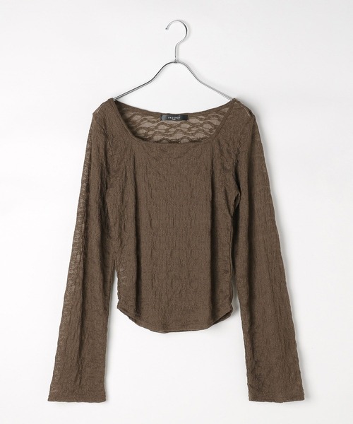 セール】カットレーススクエアネックロングスリーブ（Tシャツ