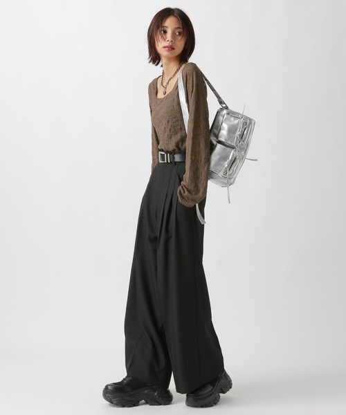 セール】カットレーススクエアネックロングスリーブ（Tシャツ