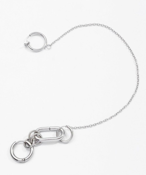 MASHIRO(マシロ)の「【MASHIRO】フェイクリップチェーンピアス イヤーカフ/ユニセックス(MA)(ピアス(両耳用)・レディース・シルバー・FREE)」の2枚目の写真