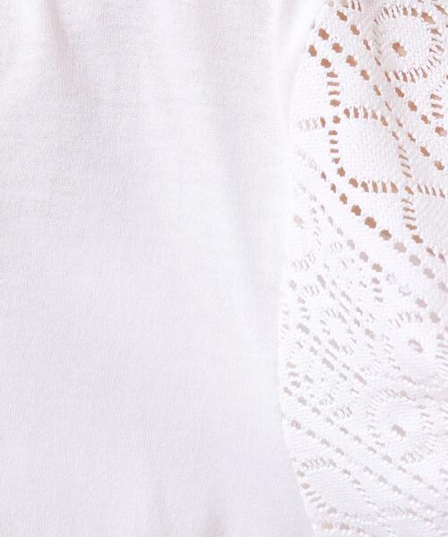 Cutie Blonde（キューティーブロンド）の「◆【晩夏まで活躍／5分袖】お袖レース　ロゴプリントトップス（Tシャツ/カットソー・レディース・ホワイト系/ブラック/ライトオレンジ系・02/03）」の7枚目の写真