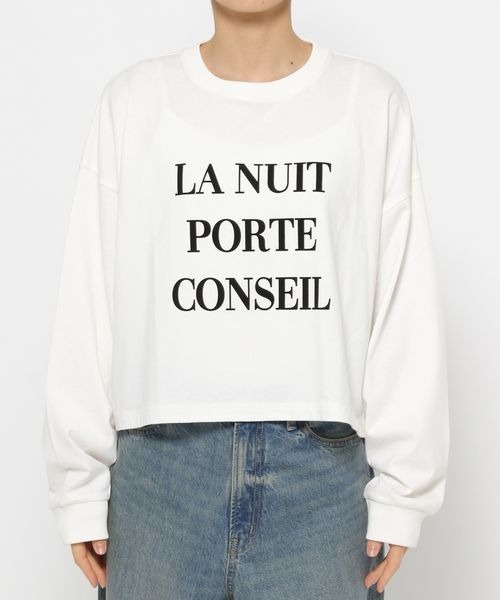 LOWRYS FARM（ローリーズファーム）の「ショートプリントＬＳ　133781（Tシャツ/カットソー・レディース・ブラック/オフホワイト/グレー・FREE）」の14枚目の写真