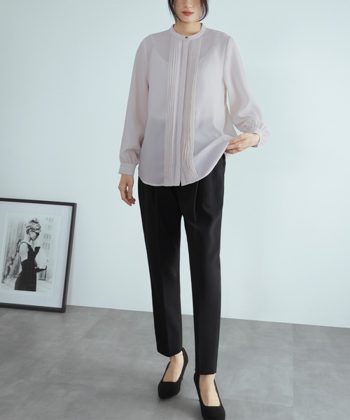 りゅうママ　チャコールグレー　ブラウス 楽天市場】【洗える】レディース シャツカラーブラウス トップス