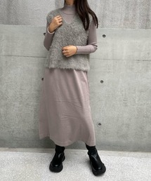 ketty cherie | シャギーベストxリブ切り替えワンピース≪手洗い可能≫(ワンピース)