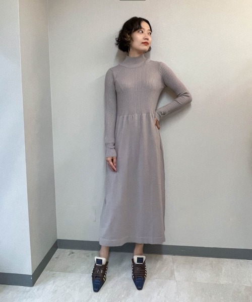 ketty cherie（ケティシェリー）の「シャギーベストxリブ切り替えワンピース≪手洗い可能≫（ワンピース・レディース・グレー/ブラック・M）」の3枚目の写真