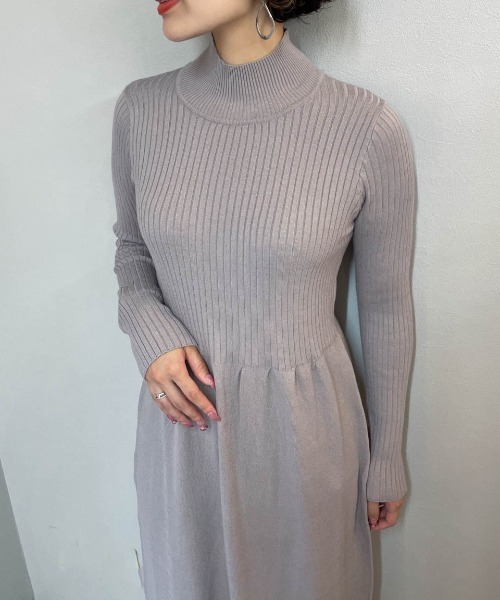 ketty cherie（ケティシェリー）の「シャギーベストxリブ切り替えワンピース≪手洗い可能≫（ワンピース・レディース・グレー/ブラック・M）」の4枚目の写真