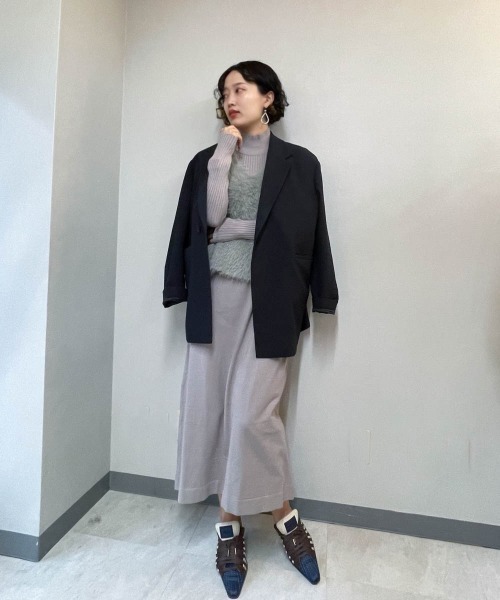 ketty cherie（ケティシェリー）の「シャギーベストxリブ切り替えワンピース≪手洗い可能≫（ワンピース・レディース・グレー/ブラック・M）」の10枚目の写真