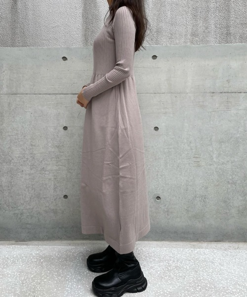 ketty cherie（ケティシェリー）の「シャギーベストxリブ切り替えワンピース≪手洗い可能≫（ワンピース・レディース・グレー/ブラック・M）」の21枚目の写真