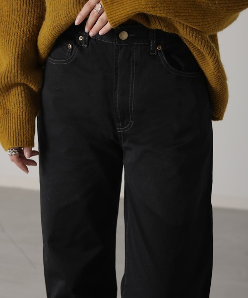HUG.U(ハグユー)の「くすみワイドパンツ(デニムパンツ・レディース・ベージュ/ブラック/オリーブ/アイボリー/グレイッシュベージュ/セージグリーン・S/M/L/XL)」の22枚目の写真