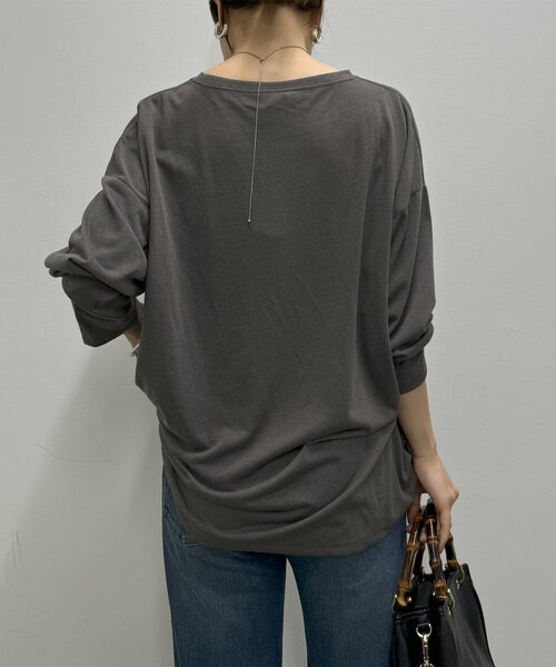 LOUNGEDRESS(ラウンジドレス)の「シアーロゴロンT(Tシャツ/カットソー・レディース・オフホワイト/チャコールグレー・FREE)」の21枚目の写真