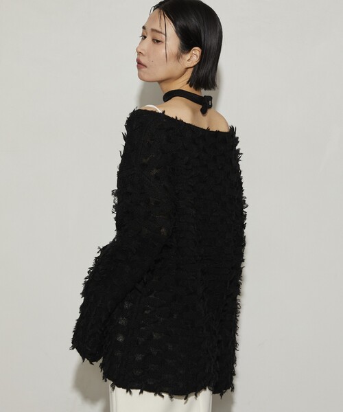 Firsthand（ファーストハンド）の「Firsthand/ファーストハンド カットフリンジチョーカー付きニット（ニット/セーター・レディース・サックスブルー/ブラック/ホワイト・ﾌﾘ-）」の13枚目の写真