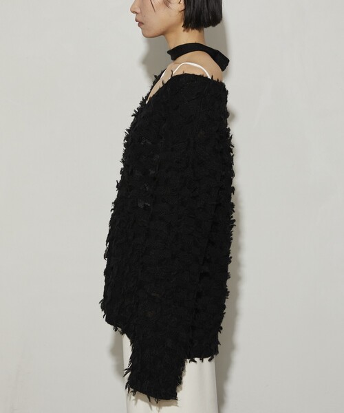 Firsthand（ファーストハンド）の「Firsthand/ファーストハンド カットフリンジチョーカー付きニット（ニット/セーター・レディース・サックスブルー/ブラック/ホワイト・ﾌﾘ-）」の18枚目の写真