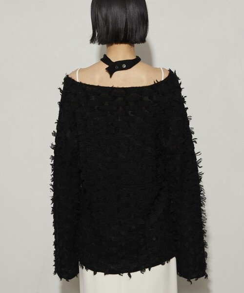 Firsthand（ファーストハンド）の「Firsthand/ファーストハンド カットフリンジチョーカー付きニット（ニット/セーター・レディース・サックスブルー/ブラック/ホワイト・ﾌﾘ-）」の19枚目の写真