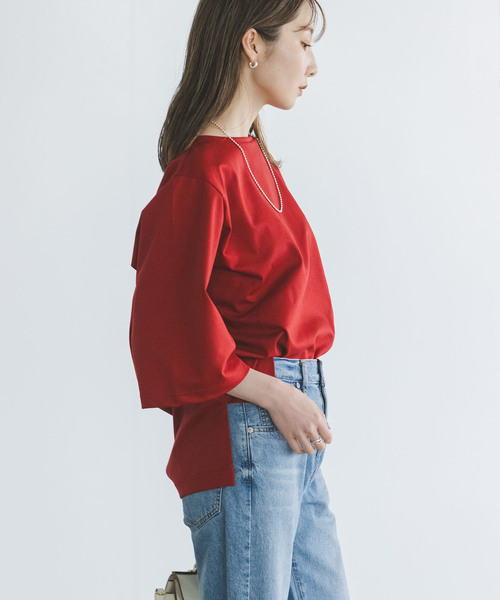 Noble（ノーブル）の「《WEB限定追加》Room no.8/ルームエイト スーピマコットンハーフスリーブTEE（Tシャツ/カットソー・レディース・ブラック/レッド/ライトグレー・FREE）」の16枚目の写真