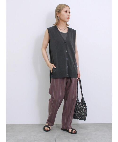 Samansa Mos2 blue（サマンサモスモスブルー）の「◎ニットジレ（ニット/セーター・レディース・ボルドー/チャコールグレー/オフホワイト・F）」の18枚目の写真