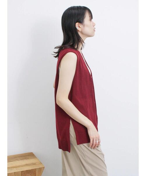 Samansa Mos2 blue（サマンサモスモスブルー）の「◎ニットジレ（ニット/セーター・レディース・ボルドー/チャコールグレー/オフホワイト・F）」の22枚目の写真