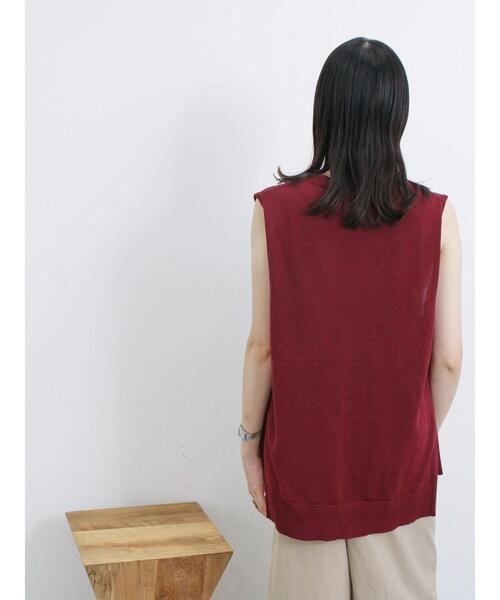 Samansa Mos2 blue（サマンサモスモスブルー）の「◎ニットジレ（ニット/セーター・レディース・ボルドー/チャコールグレー/オフホワイト・F）」の12枚目の写真