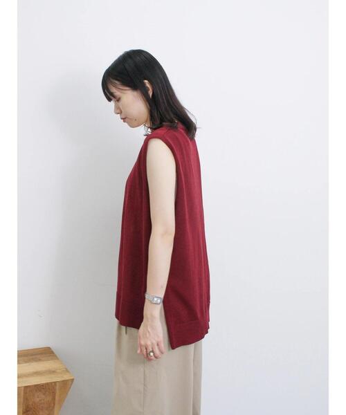 Samansa Mos2 blue（サマンサモスモスブルー）の「◎ニットジレ（ニット/セーター・レディース・ボルドー/チャコールグレー/オフホワイト・F）」の13枚目の写真